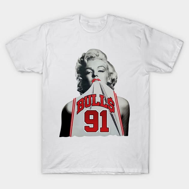 Marilyn Monroe Chicago Dennis Rodman white T-Shirt by botokgetuk